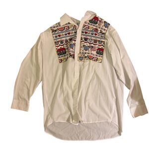 Quacker‎ Factory Women's 2XL Blouse Americana Design Multicolor